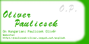 oliver paulicsek business card